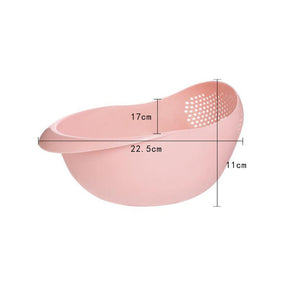 Rice Sieve Plastic Colander Kitchen Drain Basket with Handles Rice 𝒦