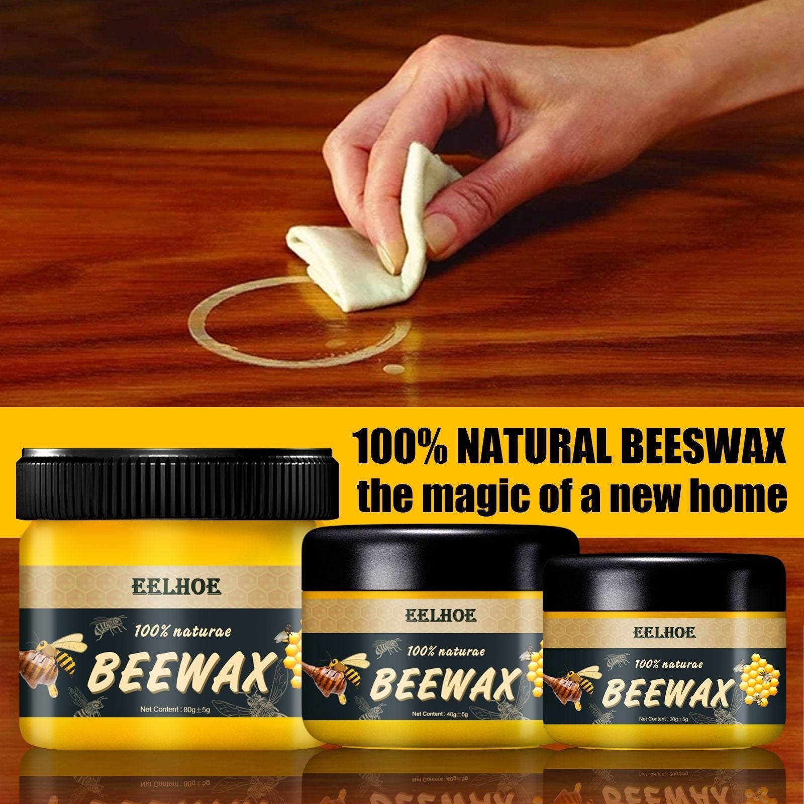 Beeswax Polisher Waterproof Furniture Care Maintenance Beeswax 𝒦