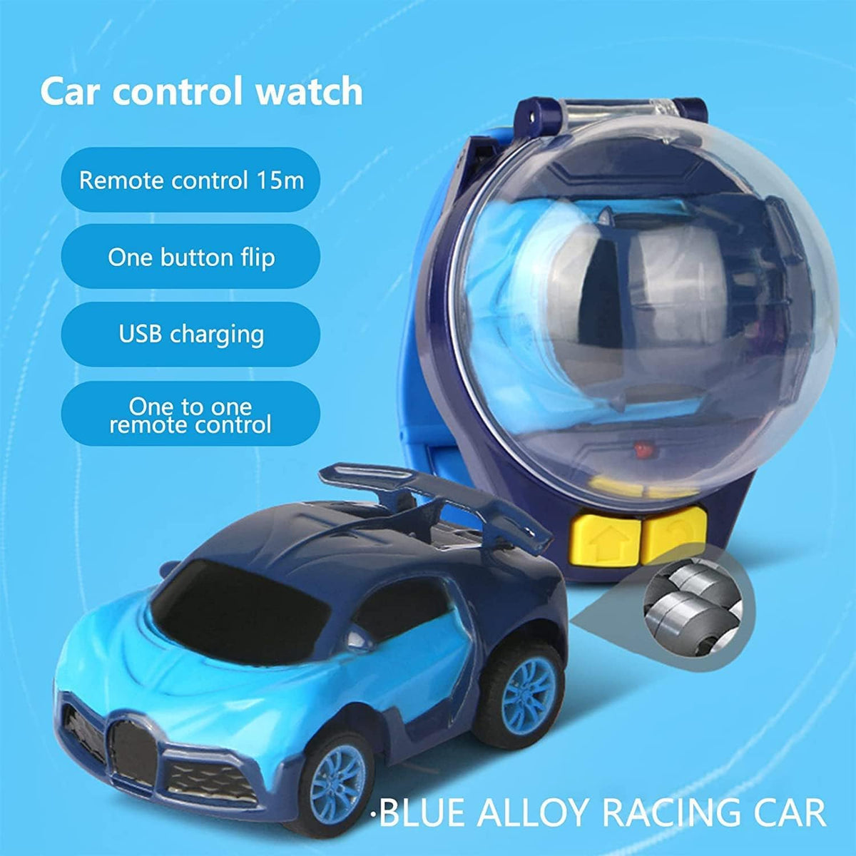 Mini Wrist Watch RC Car 2.4 GHz USB Rechargeable 𝒦