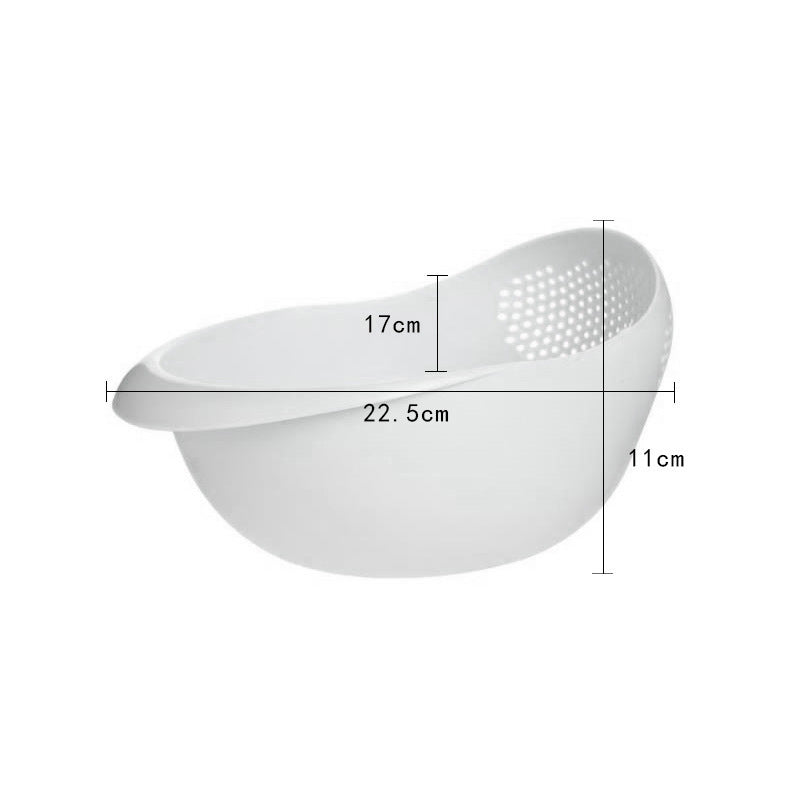 Rice Sieve Plastic Colander Kitchen Drain Basket with Handles Rice 𝒦