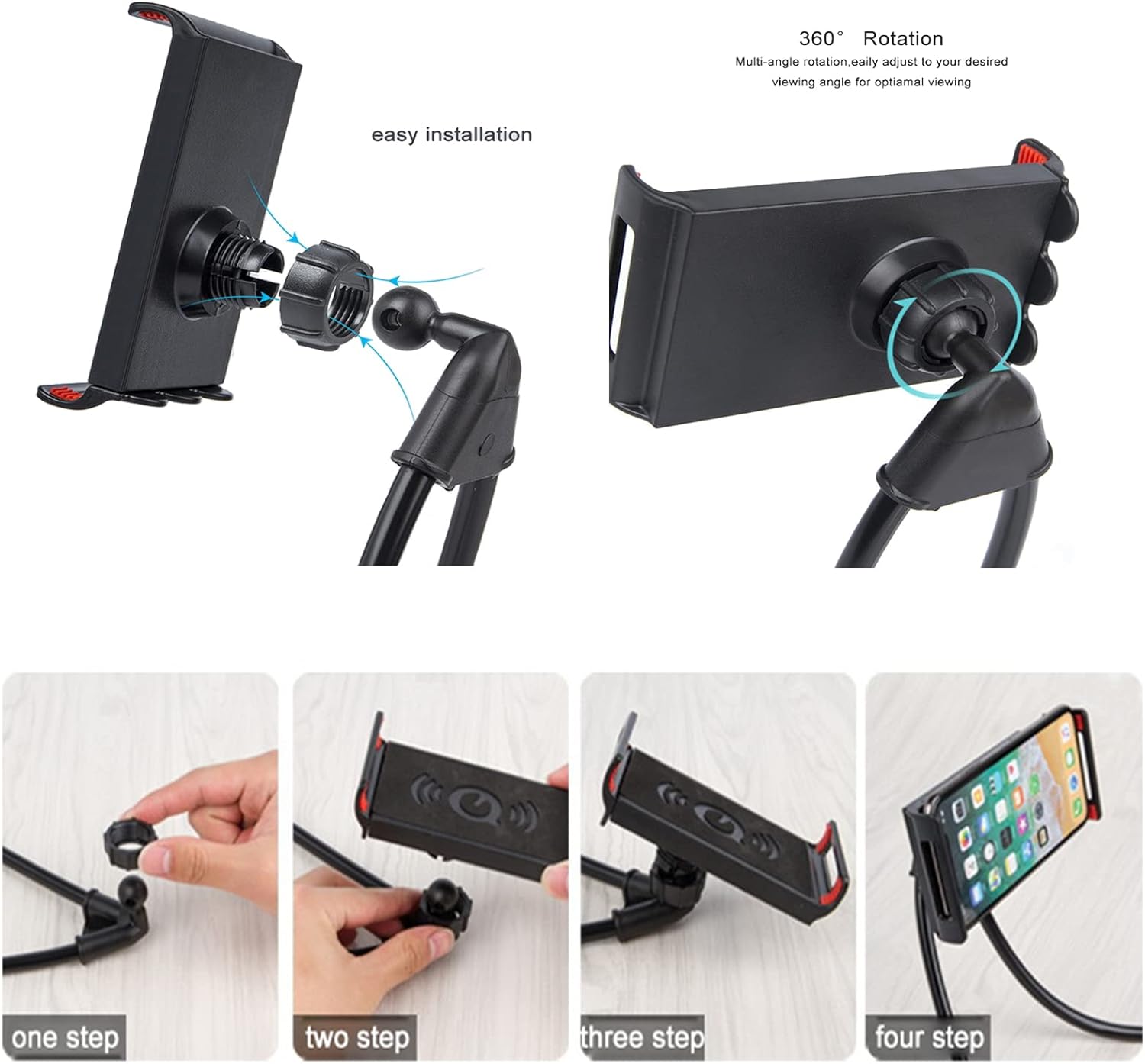 Cell Phone Holder,  Mobile Stand 360 Rotating  𝒦