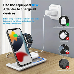 3-in-1 Wireless Charging Station 𝒦