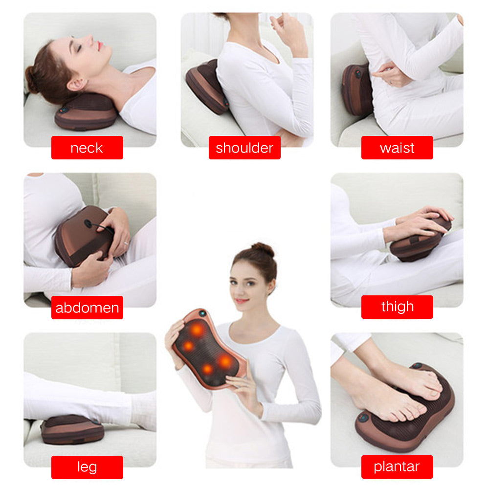 Body Massage Pillow Heating Kneading car and home massage pillow  𝒦